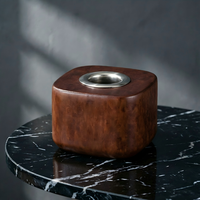 Capuchon diffuseur carré en bois personnalisé avec insert en aluminium pour bouteilles de parfum d'intérieur et de voiture