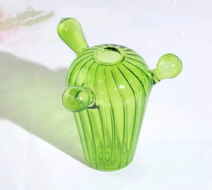 Vaso di vetro a forma di <span class=keywords><strong>Cactus</strong></span> colorato <span class=keywords><strong>con</strong></span> strisce per la composizione floreale fatto su misura - Product Image 6