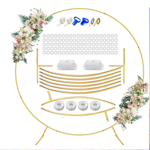 ขาตั้งลูกโป่งแหวนโลหะสีทองอุปกรณ์ประกอบฉากแต่งงานซุ้มกลมสำหรับตกแต่งเทศกาลกลางแจ้ง - Product Image 1