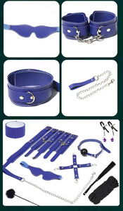 <b>Bondage</b> Gear Kit BDSM Sex Toys for Male and Female Leather Material Set of Twelve CE ROHS Certified Adult Use - Product Image 5