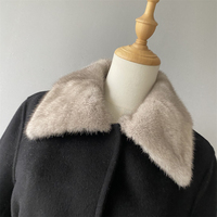 Manteau d'hiver russe pour femme Jxwatcher, en laine polaire double face, col et poignets en vraie fourrure de vison, style long de luxe sur mesure