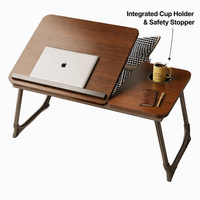 Table d'appoint pliable en bois réglable en hauteur pour ordinateur portable, bureau portable pour la maison, le bureau, la chambre, l'étude, le dortoir, le canapé