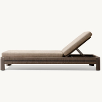 Chaise longue moderne en aluminium pour hôtel et extérieur, chaise de plage avec coussins, chaise longue de piscine durable