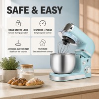 Batteur sur socle rétro SOHEF 3,5 L 700 W, mélangeur de cuisine pastel avec verrou de sécurité pour la préparation de pains et gâteaux à la maison