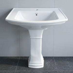 Lavabo con Pedestal a Precio Económico, Lavamanos con Soporte, Material Cerámico, Productos Sanitarios para Baño de la India - Product Image 6