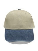 Casquette de baseball trucker en jean délavé bicolore vintage avec logo brodé personnalisé et maille en coton