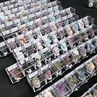 Vente en gros de pierres précieuses en cristal naturel, spécimen minéral en cristal de roche avec boîte cadeau d'emballage en acrylique