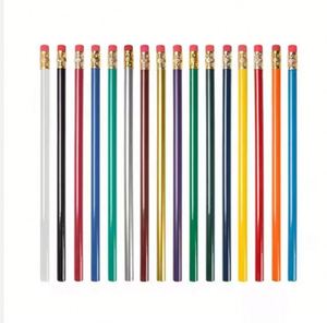 Crayon en bois hexagonal noir HB avec gomme, logo personnalisé, impression UV, fournitures scolaires et de bureau pour étudiants, 7,5 pouces - Product Image 3