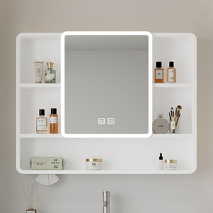 WINER M& Style Simple, Armoire <span class=keywords><strong>de</strong></span> <span class=keywords><strong>Salle</strong></span> <span class=keywords><strong>de</strong></span> <span class=keywords><strong>Bain</strong></span> avec Miroir LED, Ouverture sur un Côté, en Acier au Carbone - Product Image 3