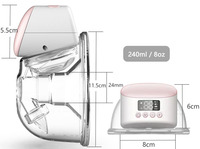 Tire-lait intelligent mains libres sans fil portable avec écran LED, aspirateur de lait, gobelet de collecte de lait de 240 ml, faible bruit, sans BPA, silicone OEM
