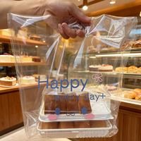 Sac à emporter pour restaurant personnalisable, portable, transparent, recyclable, thermoscellable, imprimé en gravure, avec logo personnalisé, sacs en plastique