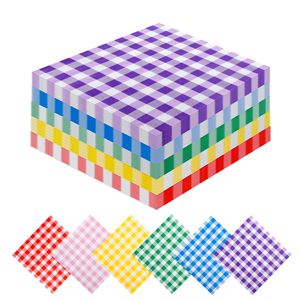 印花方格一次性餐巾纸酒店西餐厅彩色餐巾纸节日派对面巾纸 - Product Image 5