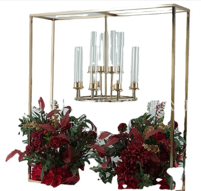 Luxury Wedding Gold metal Height 6.7 foot stand candlestick holder backdrop arch Decoration event
