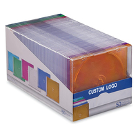 Estuches para Discos de CD, DVD y Blu-Ray Ultra Transparentes de 0.2 Pulgadas con Impresión de Logotipo Personalizado, en Colores Surtidos, con Caja de Empaque
