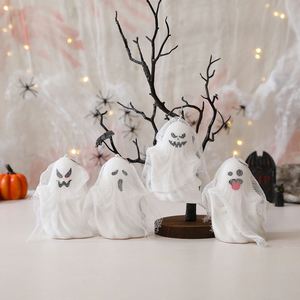 Mini fantôme portable d'Halloween avec toile d'araignée, lumière LED suspendue pour décoration de table, accessoires de fête - Product Image 4