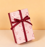 Boîte cadeau rigide à imprimé cœur de la Saint-Valentin avec ruban LOVE Eternal, boîte de luxe pour bijoux, bonbons, cadeaux de mariage