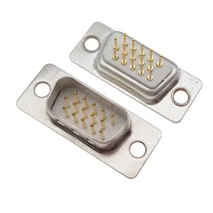 High density HDR15 HDB15 VGA female Pcb Mount plug female d-sub connector 15pin for pcb