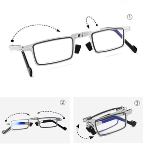 Gafas de lectura para hombres y mujeres, gafas plegables con montura metálica, gafas para presbicia con caja, gafas de lectura antiluz azul - Product Image 5