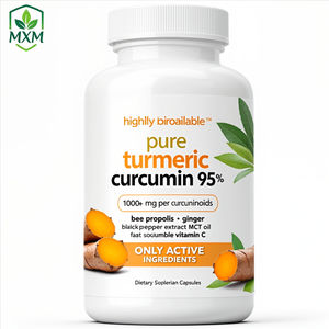 Cápsulas de Suplemento Herbal de Cúrcuma e Gengibre com Extrato de Curcumina e Pimenta Preta para Adultos - Product Image 1