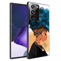 Étui de téléphone portable en TPU mat doux de luxe imprimé avec des femmes noires de dessin animé pour Samsung Galaxy S26 ultra