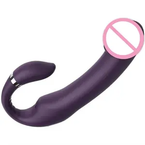 10 correas de frecuencia en consolador vibrador juguetes sexuales con motores duales