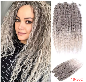 Extensiones de Cabello Sintético Teñido Arie Curl de 22 Pulgadas, Ondulado, para Trenzas de Ganchillo, Rizos Afro y Ondas de Agua - Product Image 2