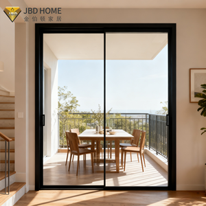 Porte <span class=keywords><strong>coulissante</strong></span> en alliage d'aluminium insonorisée et résistante aux ouragans pour salon moderne et entrée extérieure - Product Image 2