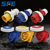 Conector Industrial Impermeable SFE SFN-2342 IP67 63A 380-415V 6H 3P+E de 4 Pines, 3 Fases, con 4 Salidas