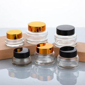 Bouteilles de crème pour le visage lisses, transparentes, à large ouverture, pots en verre à épaulement de 15ml, 30ml, 50ml, flacons vides pour crème pour les mains - Product Image 3