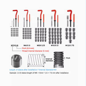 131 pièces nouveau Type outils de réparation de filetage en laiton titane fil filetage réparation kit d'outils <span class=keywords><strong>à</strong></span> main ensemble - Product Image 3