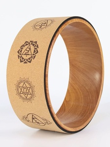 Roue de yoga en liège et bois personnalisée de haute qualité, durable, pour étirements et mise en forme corporelle, accessoire de fitness OEM unisexe - Product Image 4
