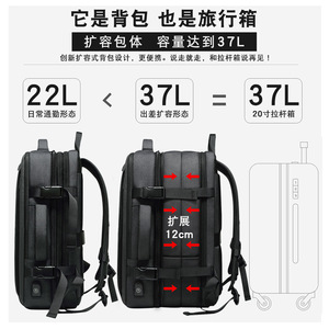 Sheen Laptop <b>Backpack</b> 16-Inch Business Travel Bag Men's Large Capacity Solid Color Multi-Functional <b>Computer</b> Bag - Product Image 3