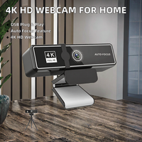 Plug and Play 4K Webcam with Mic 120° Wide Angle Auto Focus USB Computer Camera for Video Conferencing Teaching Streaming