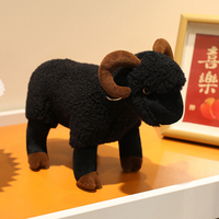 Nouveau lever du soleil sur mesure mignon doux en peluche Simulation mouton/chèvre porte-clés petite peluche Animal sauvage poupée PP coton maille OPP sac