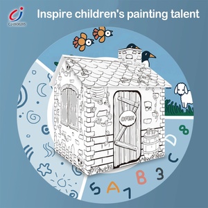 Chengji vendita calda <span class=keywords><strong>bambini</strong></span> creativo doodle gioco indoor outdoor 3d fai <span class=keywords><strong>da</strong></span> te kid cartone <span class=keywords><strong>da</strong></span> <span class=keywords><strong>colorare</strong></span> casa di carta - Product Image 4