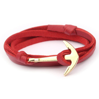 Bracelet de poignet d'hameçon vintage d'été Fancy Day Bracelet en cuir multicouche tissé à la main Bracelet d'ancre à la mode pour hommes