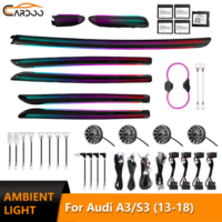 Kit d'éclairage ambiant dynamique 64 couleurs pour Audi A3/S3 2013-2020, éclairage d'ambiance RGB intérieur compatible avec le tableau de bord, les aérateurs et les portes