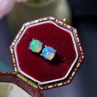 Meerdere piercing oorbellen van 925 sterling zilver, 5mm ronde geslepen natuurlijke opaal, kleine bedels voor kraakbeen