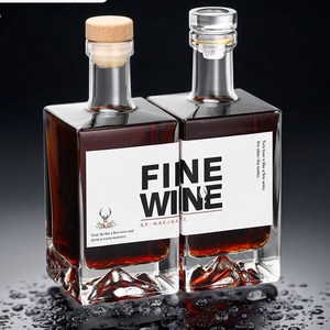 Offre Spéciale – Bouteille <span class=keywords><strong>en</strong></span> <span class=keywords><strong>Verre</strong></span> Carrée Vide de 500 ml (<span class=keywords><strong>50</strong></span> <span class=keywords><strong>cl</strong></span>) pour Liqueurs, Vodka, Rhum, Tequila, Brandy, Vin avec Bouchon <span class=keywords><strong>en</strong></span> Liège - Product Image 2