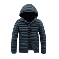 Veste d'hiver streetwear à capuche, matelassée en nylon, coupe ajustée, épaisseur standard, fermeture éclair, sélectionnée avec soin, en stock