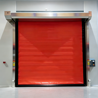 Puerta Rápida Aislada de PVC para Taller Industrial, Puerta Térmica de Apertura Rápida con Estructura Sellada