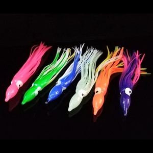 3cm-9cm suave luminoso brillo Hoochie pulpo calamar falda curricán pesca señuelo venta al por mayor <span class=keywords><strong>Yozuri</strong></span> plástico suave falda calamar cebo - Product Image 1
