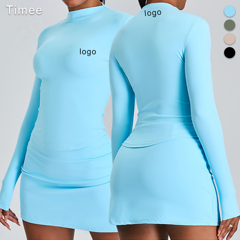 Slim-fit Yoga Dress Women's Top High-grade High Neck Long Sleeve Sports T-shirt Running Fitness Wear