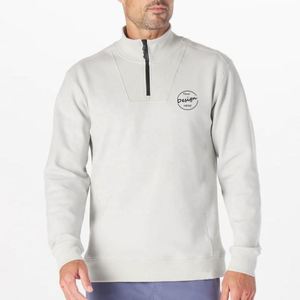 Sweat-shirts d'hiver pour hommes à col montant, personnalisables avec logo, style streetwear, séchage rapide, confortables, col zippé 1/4, polyester/coton, vente en gros - Product Image 5