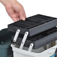 Mallette à outils à deux niveaux imperméable et durable de 16.5 pouces avec plateau amovible Mallette de rangement de pêche OEM ODM personnalisable