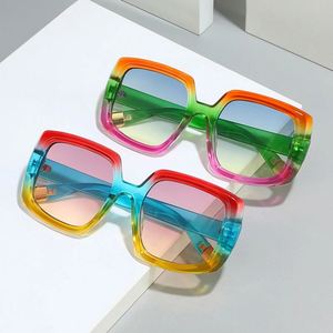 Lunettes de soleil vintage surdimensionnées punk 2025 personnalisables avec logo, protection UV400, verres dégradés colorés, pour hommes et femmes - Product Image 2
