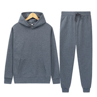 Ensemble de survêtement pour homme, couleur unie, polaire légère, chaud, automne et hiver, sweat à capuche, pull sport ample, ensembles pour homme