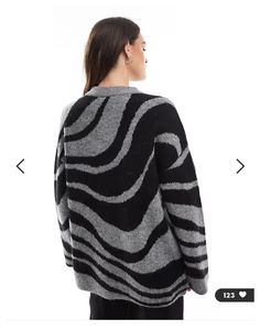 2025 <span class=keywords><strong>zèbre</strong></span> imprimé pulls surdimensionnés décontracté pull femme française personnalisé - Product Image 3