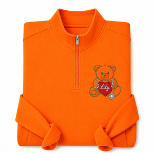 Felpa Personalizzata Ricamata RN con Nome, Design Orsetto Carino per Infermiere, Collo Alto Invernale/Autunnale, Regalo Personalizzato per il Settore Sanitario - Product Image 6