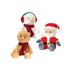 Jouets en peluche de Noël Père Noël, rennes et bonhommes de neige avec rembourrage en coton PP – Pack en gros de jouets en peluche pingouins pour cadeaux promotionnels - Product Image 1